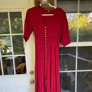 Red Flowy Maxi Dress